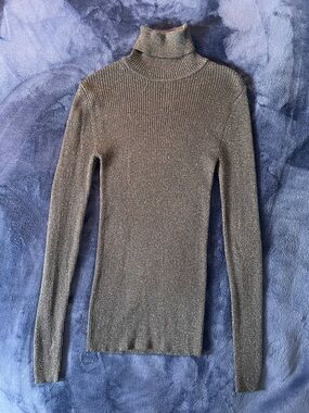 Express Shimmering Black Turtleneck Sweater